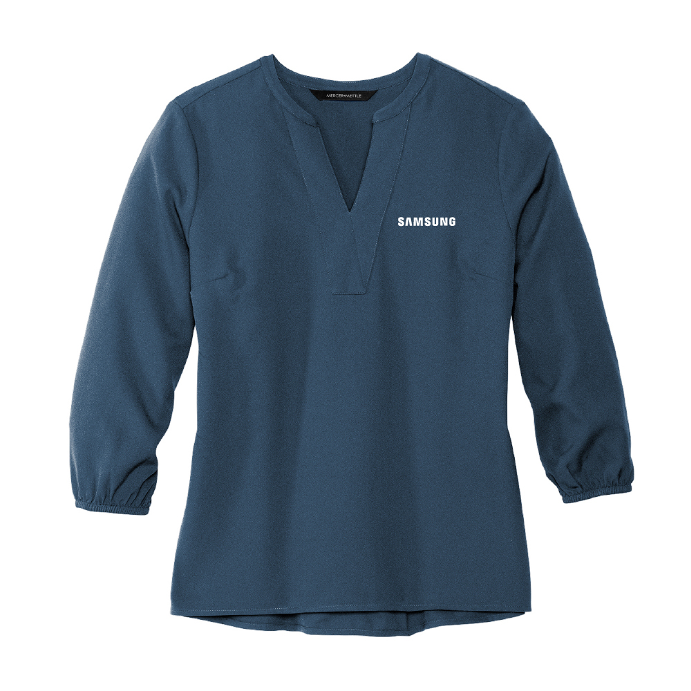 Mercer+Mettle Women's Stretch Crepe 3/4-Sleeve Blouse